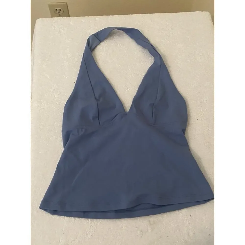 Intimately Free People Still Here Halter‎ Top XS Dusted Blue Sporty Coquette - Picture 2 of 4